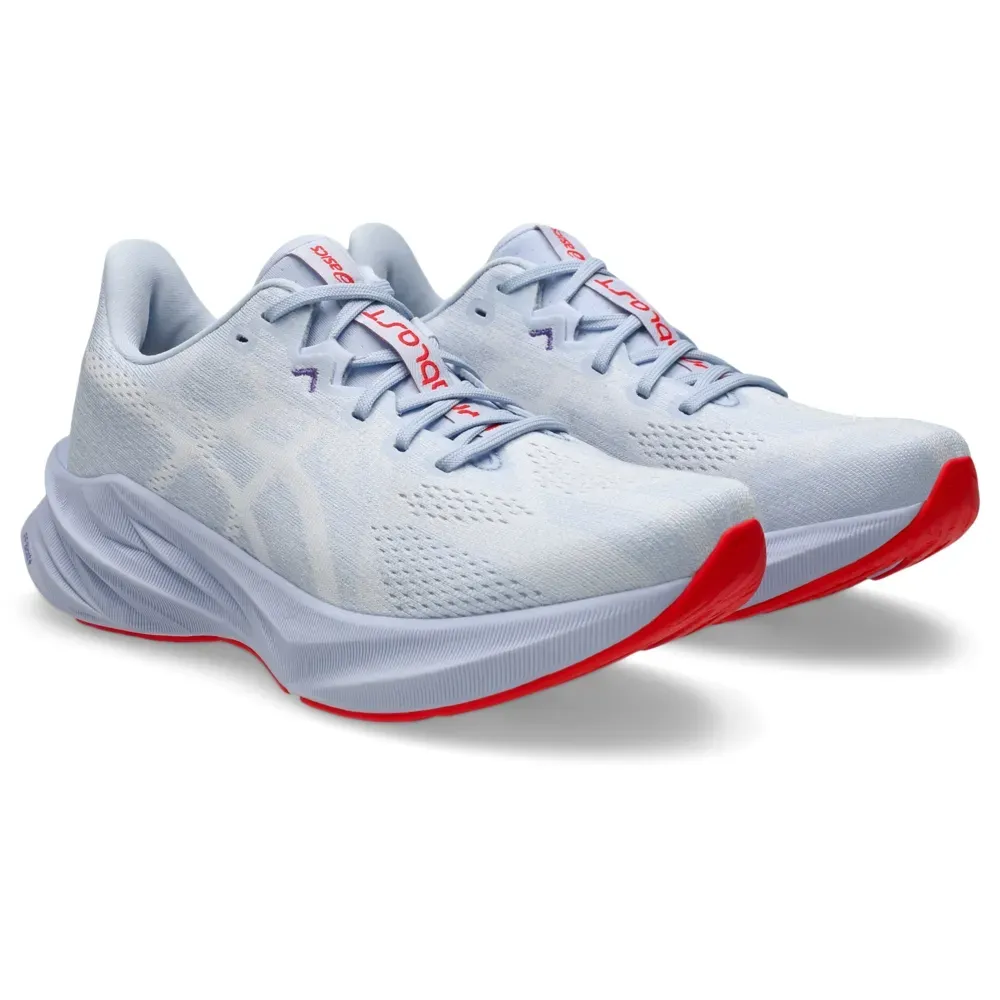 Tênis de corrida Asics Dynablast 5 feminino branco vista frontal
